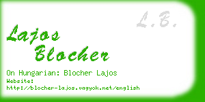lajos blocher business card